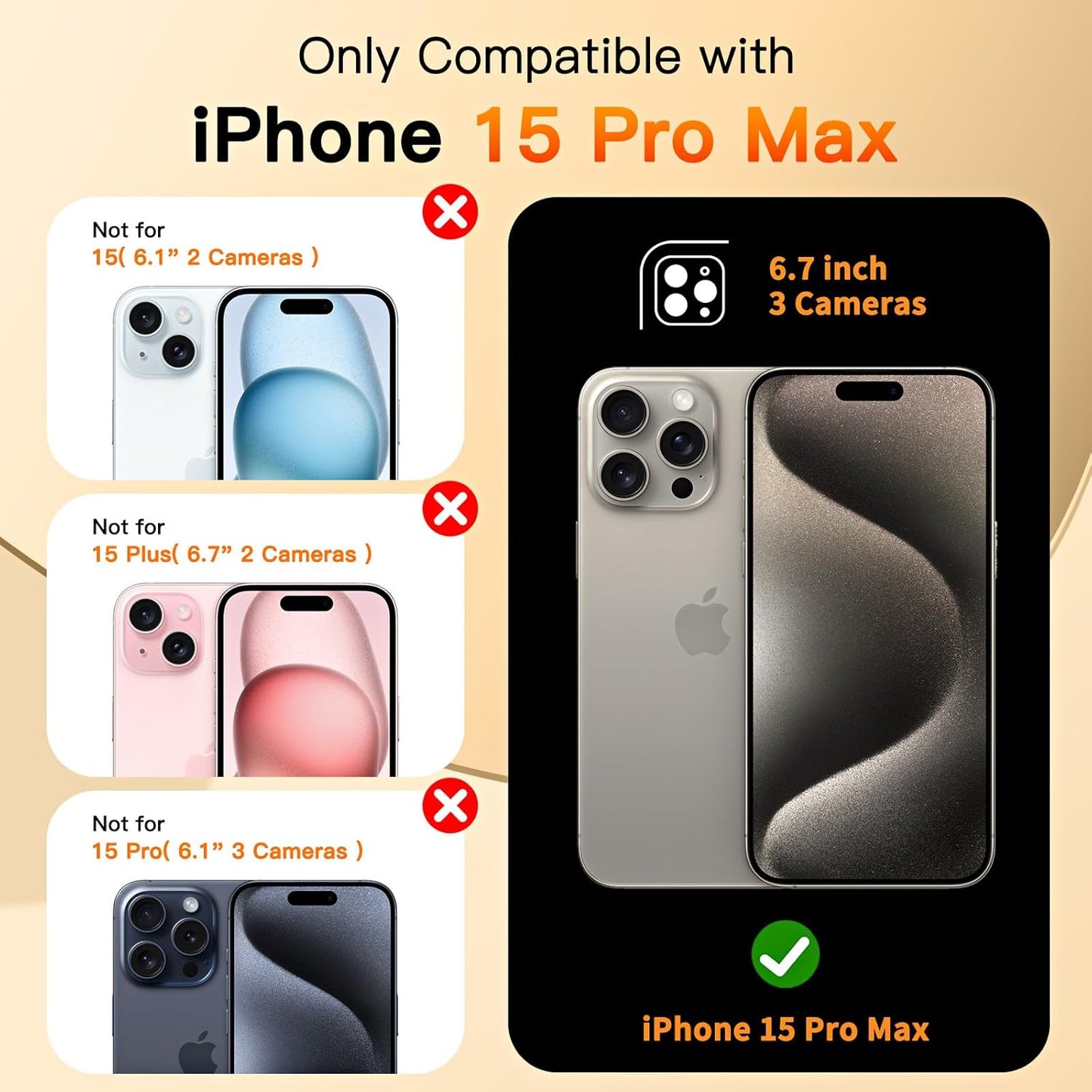 COOLQO for iPhone 15 Pro Max Case 6.7'' Upgraded 360° Spin Magnetic Stand [Compatible with Magsafe][Military Protection] Shockproof Protective Phone Holder Cover for iPhone 15 Pro Max, Matcha Gold
