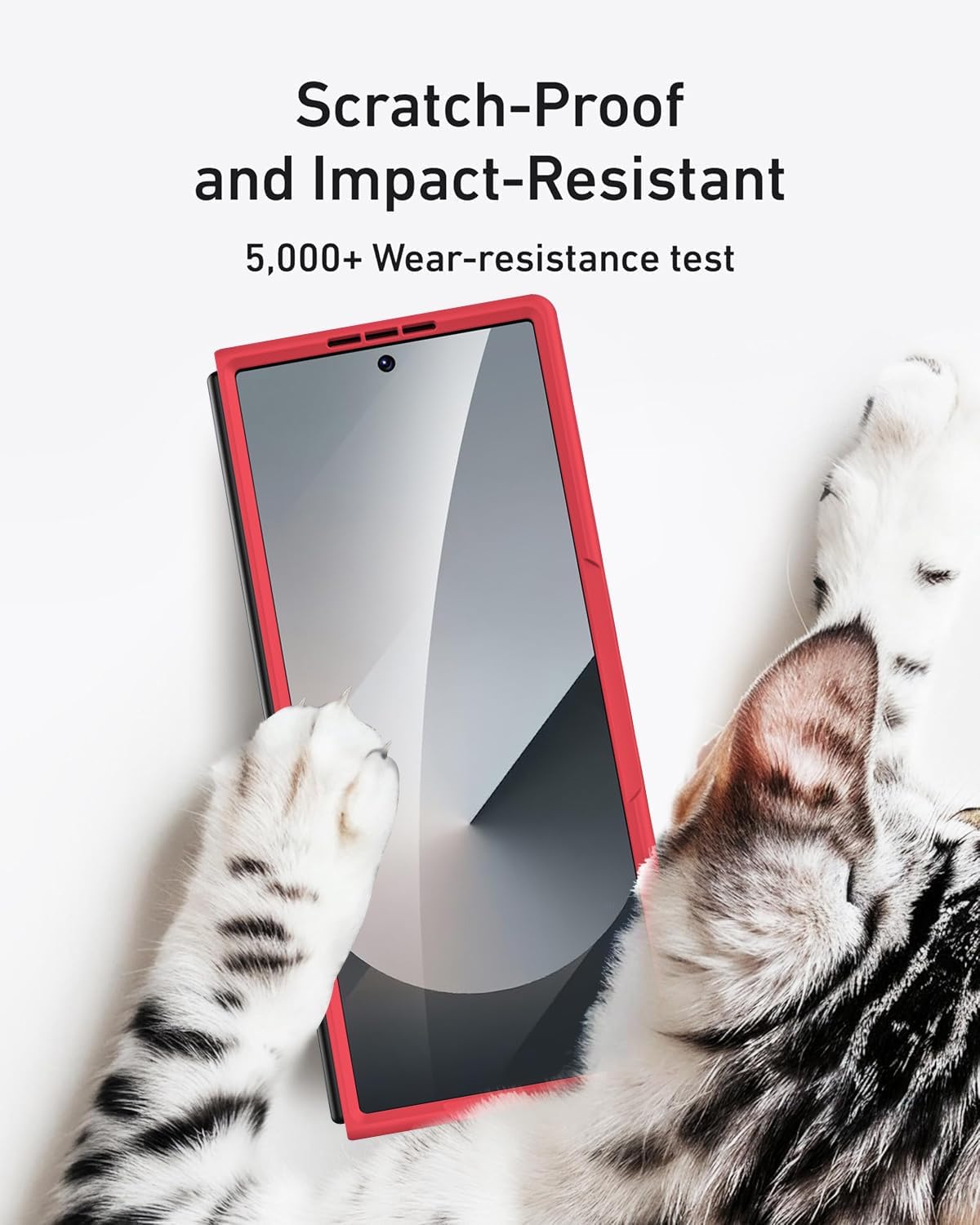 Miimall for Samsung Galaxy Z Fold 6 Case with S Pen Holder Slot [Military Grade Drop] [Built-in Privacy Screen & Invisible Kickstand] Slim Thin Protective Phone Case for Galaxy Z Fold 6 5G Cover Red