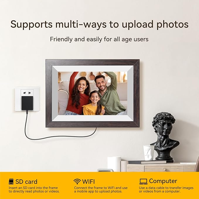KODAK Digital Picture Frame with WiFi 10.1 inch 1280x800 IPS HD Touch Screen, 32GB Storage Auto-Rotate Wall Mountable Easy Share Photos or Videos, Christmas Birthday for Women