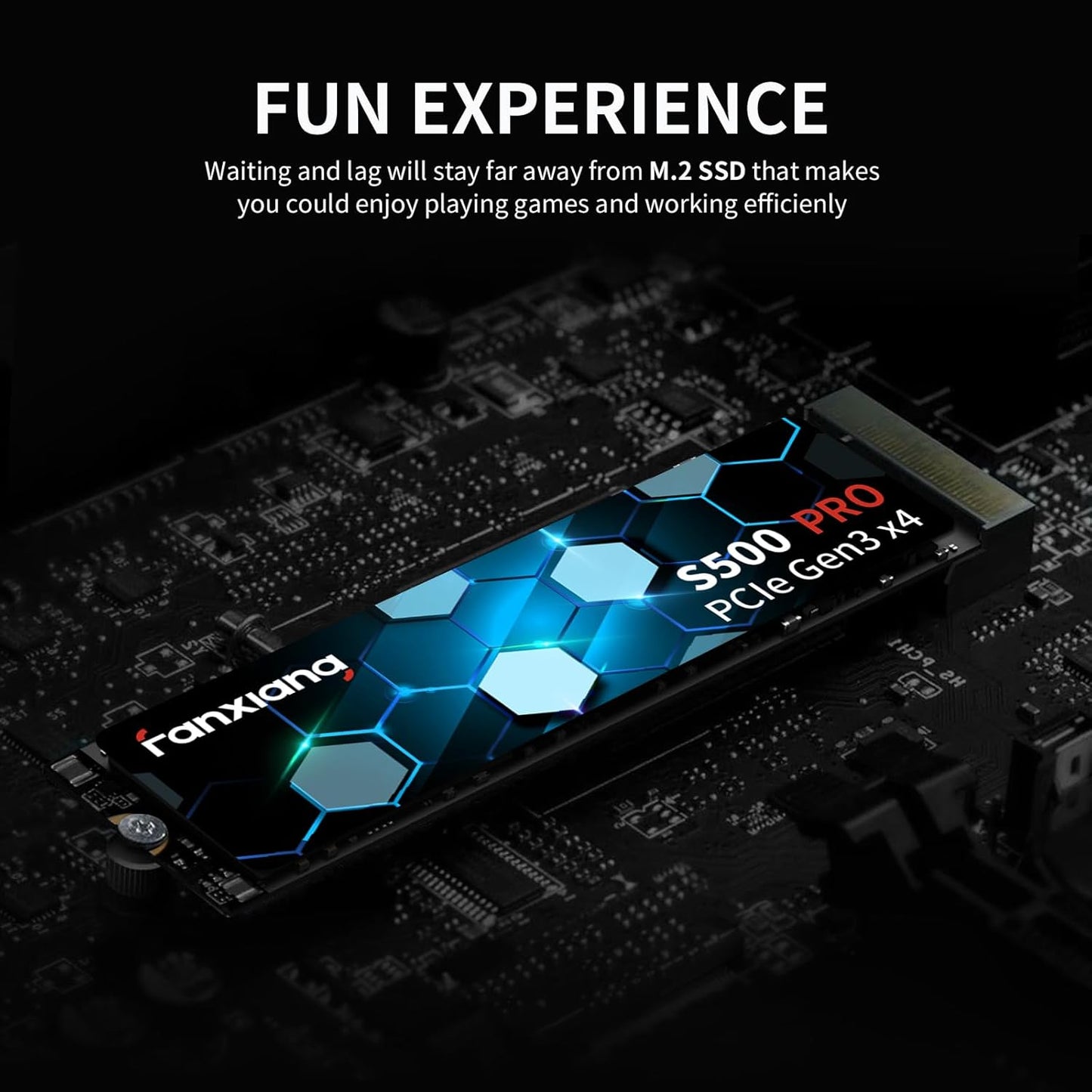 S500 Pro 2TB NVMe SSD M.2 PCIe Gen3x4 2280 Internal Solid State Drive, SLC Cache 3D NAND TLC, Up to 3500MB/s, Compatible with Laptop and PC Desktops(Black)