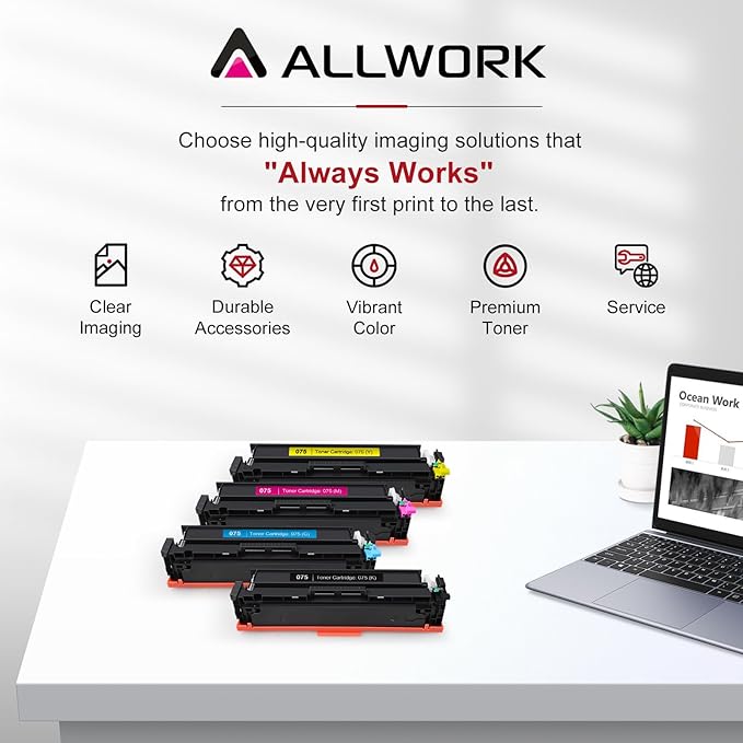 075 Toner Cartridge Compatible Replacement for Canon 075 075H Toner Cartridge Set Works for Canon Color imageCLASS MF662Cdw MF663Cdw MF665Cdw LBP646Cdw LBP647Cdw LBP640 MF660 Series Printer, 4 Pack