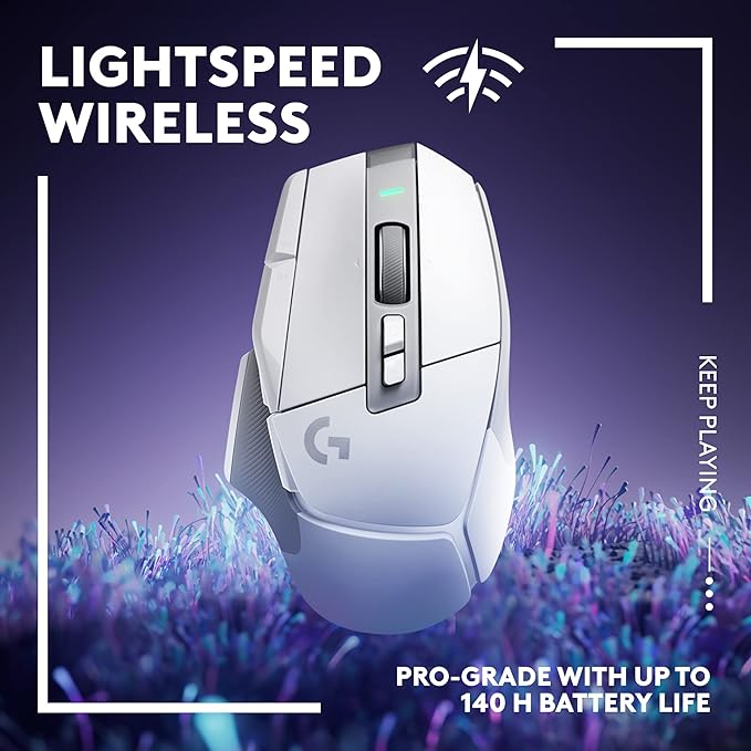 Logitech G502 X Lightspeed Wireless Gaming Mouse - LIGHTFORCE hybrid optical-mechanical switches, HERO 25K gaming sensor, compatible with PC - macOS/Windows - White