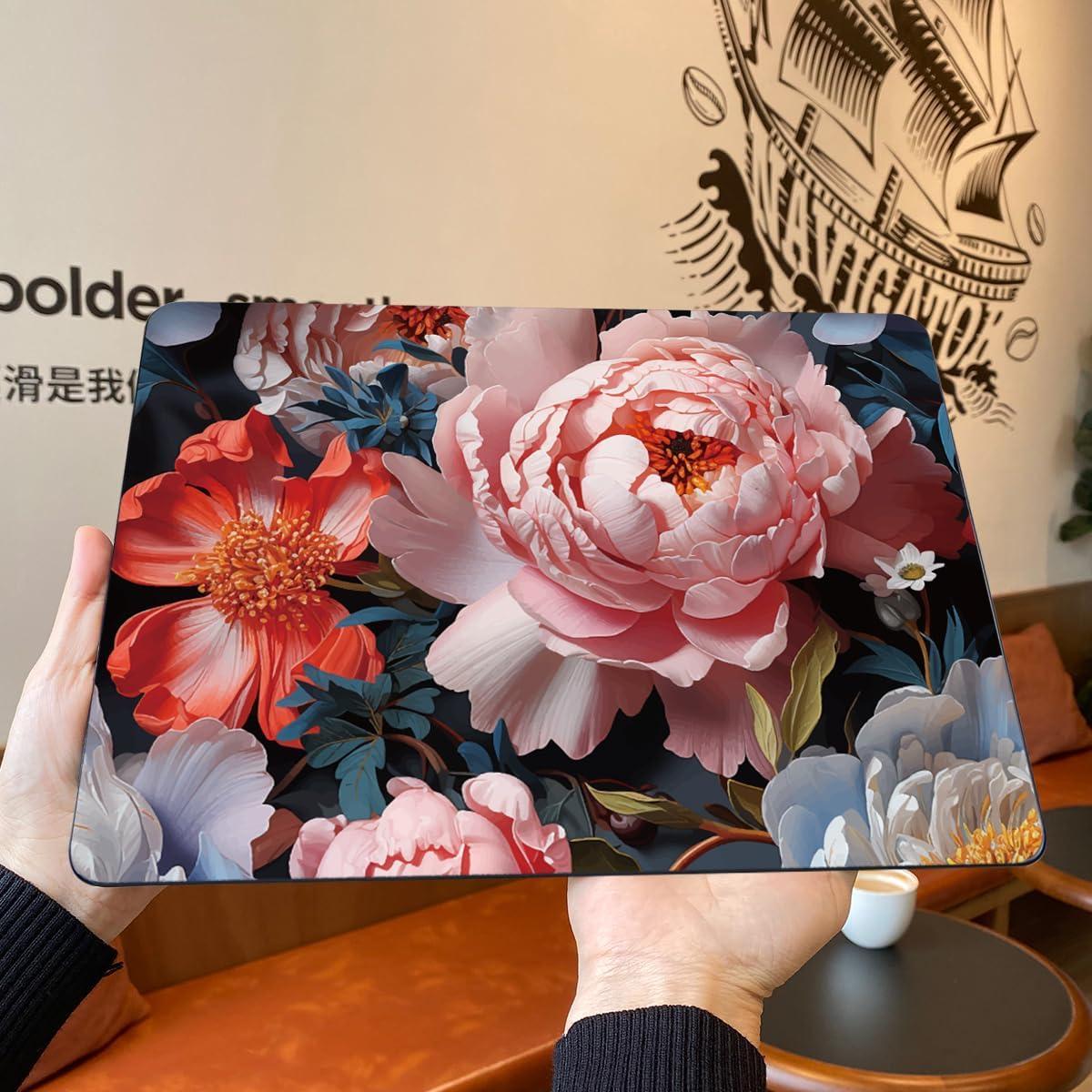Teryeefi Compatible with M2 M1 MacBook Pro 13 inch Case Touch Bar A2338 A2251 A2289 A2159 A1989 A1706 A1708 (Release 2016-2022),Protective Slim Cover+Keyboard Cover-Colorful Peonies