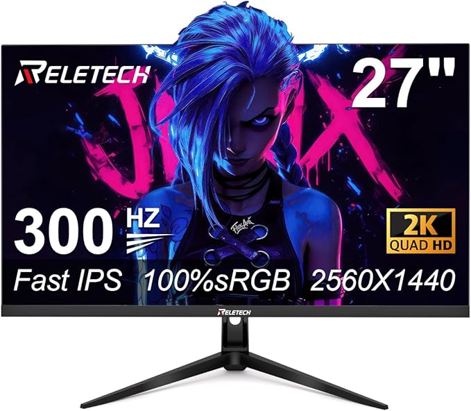 27-inch 300Hz Gaming Monitor, 2K QHD (2560x1440),1MS, Fast IPS Panel Computer Monitor, Support FreeSync,High Brightness 250 cd/㎡, 100% sRGB, HDMI,DP Ports (G27X Ultra)