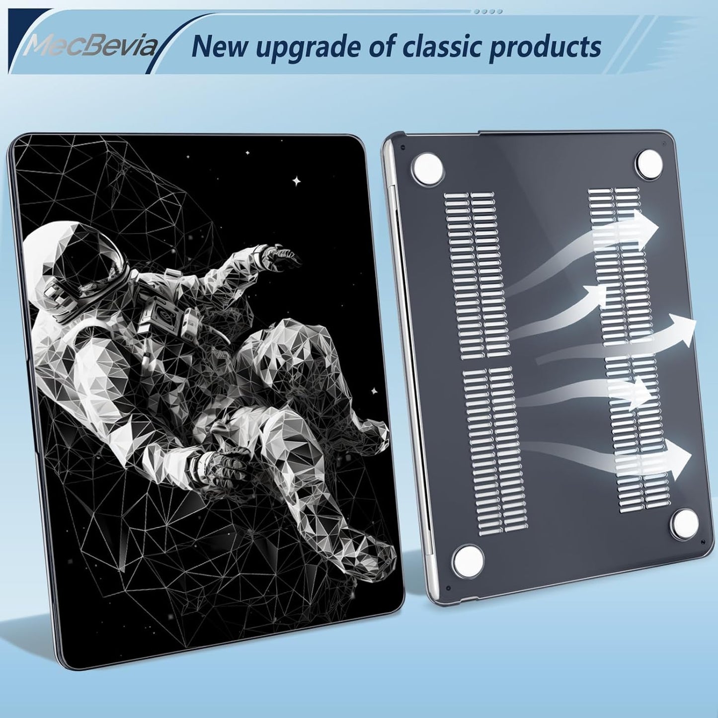 Compatible with MacBook Air 15 inch Case, M4 A3241/M3 A3114/M2 A2941 (Released 2025 to 2023), Hard Shell, Keyboard Cover, Screen Protector, Webcam Cover & Type-C Adapter, Astronaut