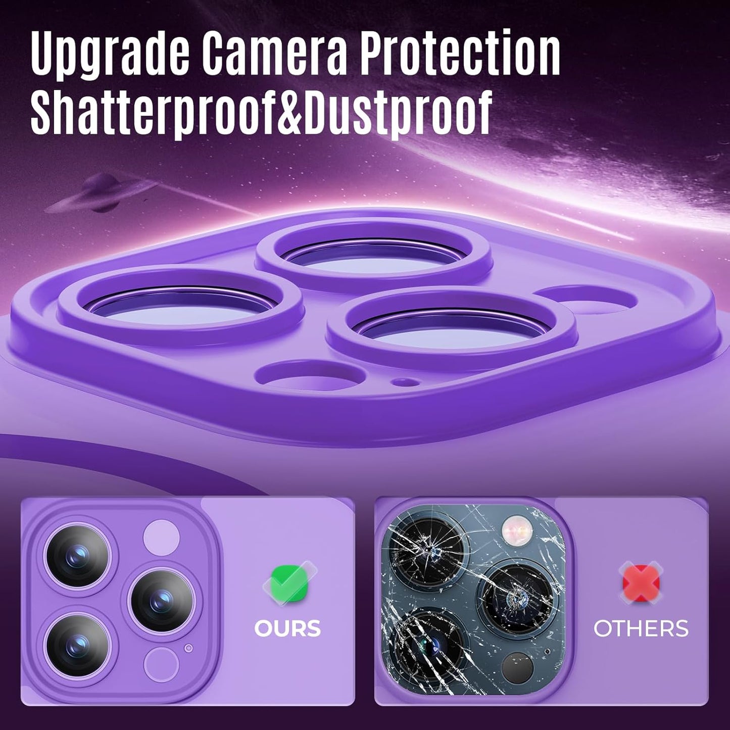Designed for iPhone 12 Pro Max Case, Compatible with MagSafe, with Privacy Screen Protectors X2, [Camera Protection] [15FT Military Drop Protection] Shockproof Phone Case, 6.7", Light Purple