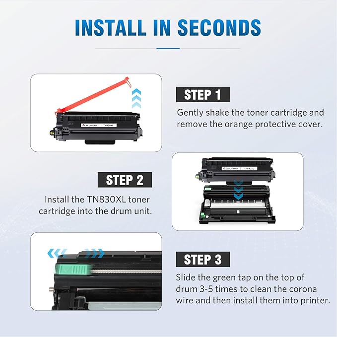 TN830XL Toner Cartridge Compatible Replacement for Brother DCP L2640DW L2647DW HL L2420DW L2460DW L2460DWXL L2465DW L2467DW L2480DW L2865DW MFC L2820DW L2900DWXL L2980DW (4 Black) High Yield