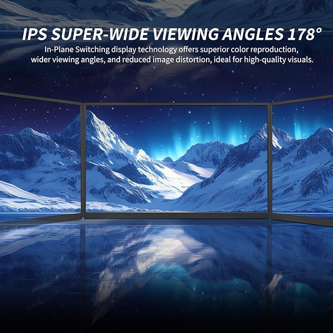 Portable Monitor 18.5 Inch IPS Display, FHD 1080p 100Hz 100% sRGB Laptop Screen Extender, HDR HDMI USB-C VESA Travel Monitor for Laptop PC Mac Phone, PS4/5, Xbox, Switch