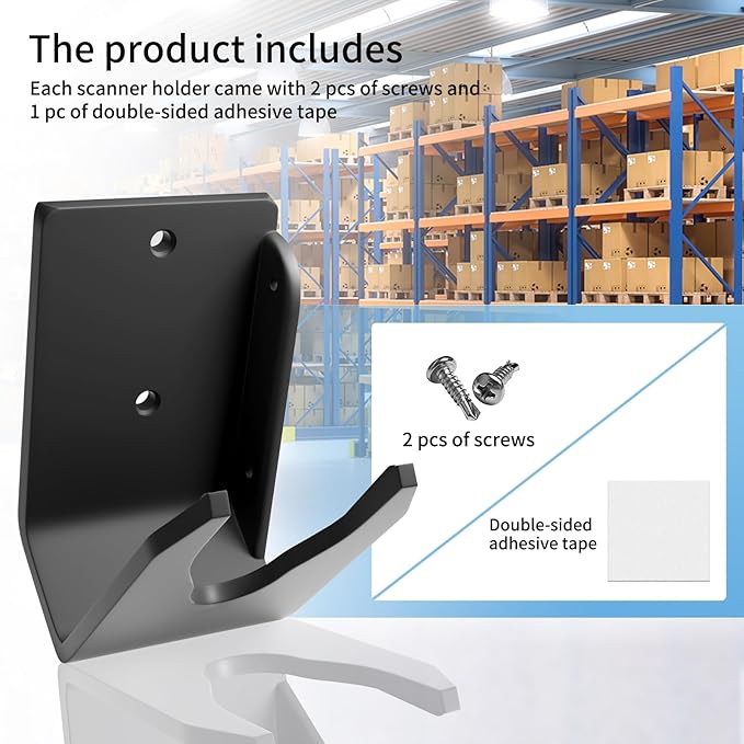 Scanner Holder for Desk Barcode Scanner for Motorola Symbol Zebra Honeywell Barcode Scanner Holder LS2208 DS3608 1300G with Screws & Adhesive Tape (2)
