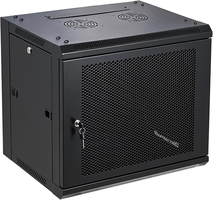 9U Wall Mount Server Cabinet Network Rack Vented Enclosure Locking Door