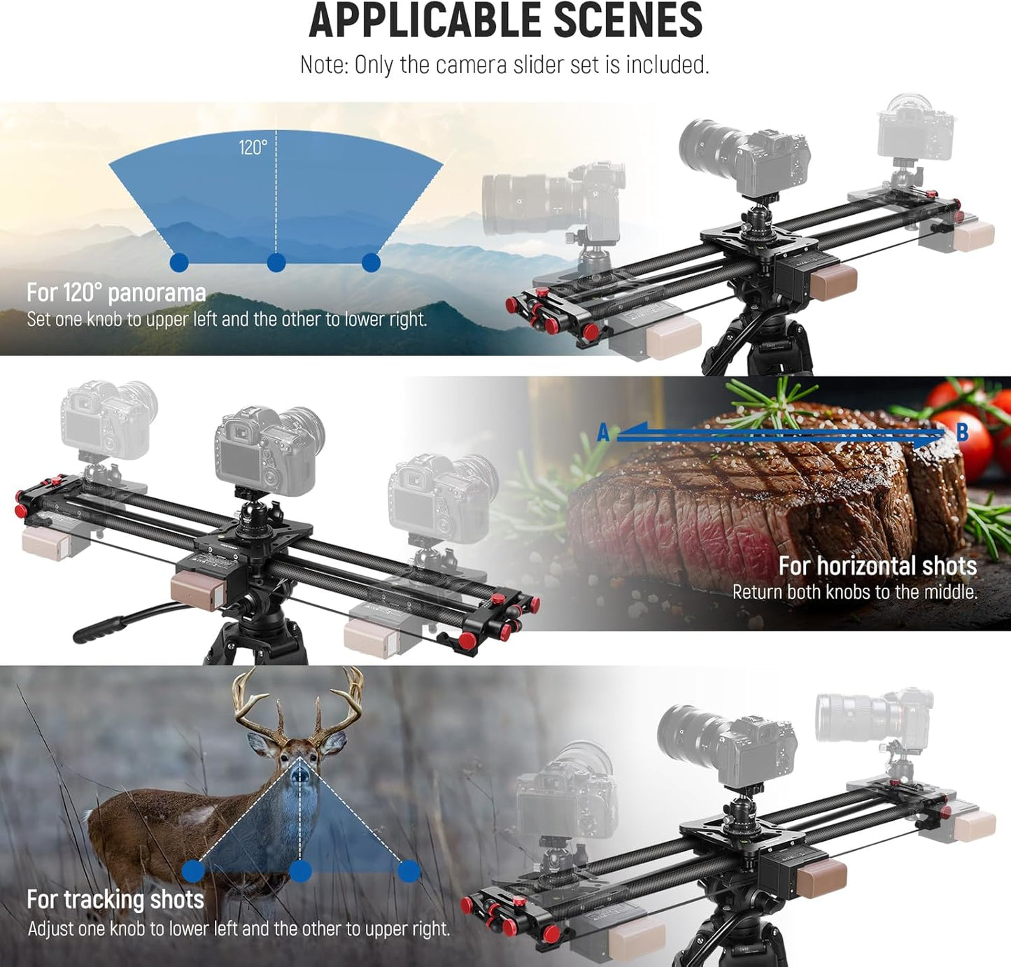 NEEWER 31.5"/80cm Motorized Camera Slider, App Wireless Control DSLR Carbon Fiber Dolly Rail Slider with 4400mAh F750 Battery (Charger Not Included), Support Video Mode, Time Lapse Photography, ER1-80