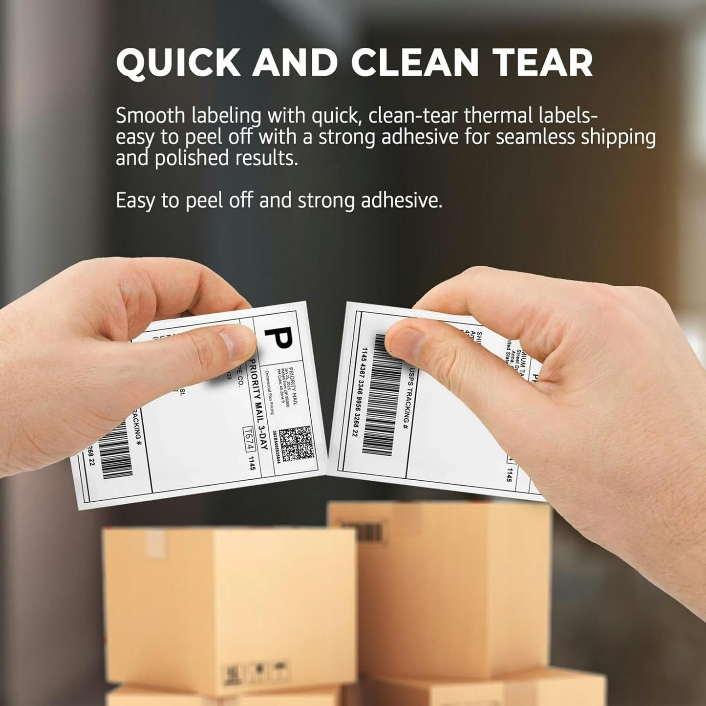 Rockin Rolls Direct Thermal Shipping Labels - Pack of 500-4x6 Thermal Labels Fanfold, Thick, Commercial Grade, Waterproof, Smudge Proof Mailing & Address Labels, Perforated & Strong Adhesive