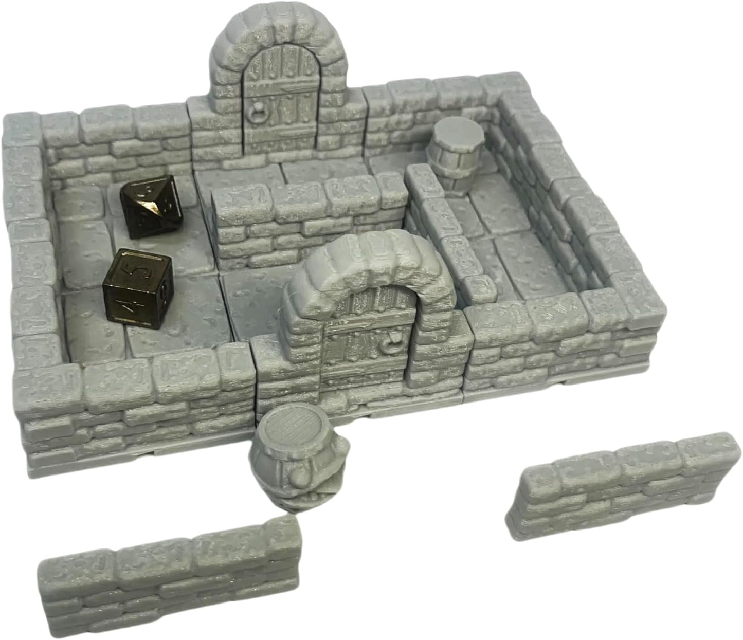 Miniature RPG Modular Tile System 18mm or 28mm DND Terrain Building Accessories for Tabletop Role Playing Scenes, Paintable (Standard Edition (6 Tiles with 12 Accessories))