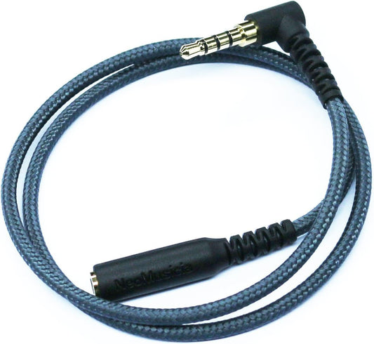 20cm(0.6ft) Right angle 4 pole 3.5mm 1/8 inch male to 4 pole 3.5mm 1/8 inch Female Stereo Audio headphone earphone Extension Cable adapter Cord Tangle-Free Braided wire