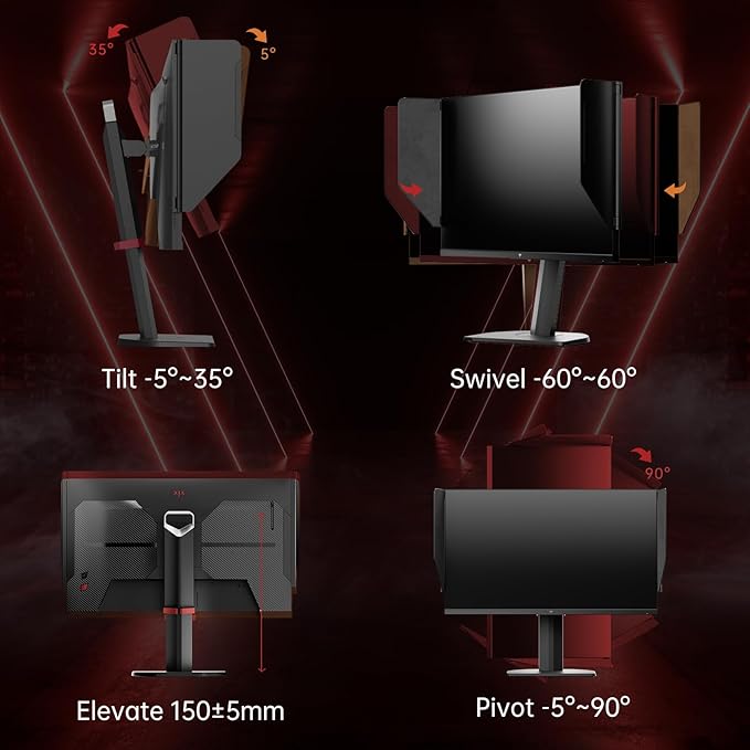 KTC 27 Inch Gaming Monitor 27M1, 1440p 200Hz Computer Monitor with Built-in Sperkers, Up to 210Hz, 2K QHD Fast IPS, Adaptive Sync, 130% sRGB, ΔE＜2, Height Adjustable Monitors with Shielding Hood