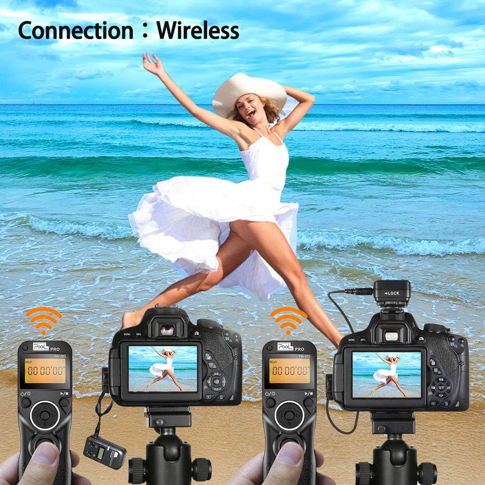 Pixel TW-283 E3 Wireless Shutter Release Remote Control Compatible for Canon Eos R6 R8 RP XT XTi XS XSi T1i T2i T3 T3i T4i T5 T5i T6i T7i T8i 1300D 1100D 1000D 550D 500D 450D 400D 350D 300D 90D