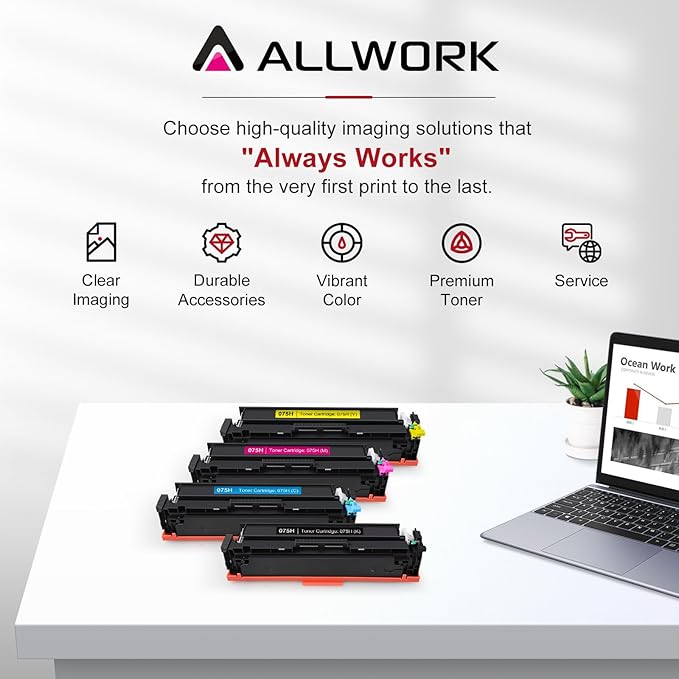 075H 075 High Capacity Toner Compatible Replacement for Canon 075h Toner Cartridge Set Works for Canon Color imageCLASS MF662Cdw MF663Cdw MF665Cdw LBP646Cdw LBP647Cdw LBP640 MF660 Printer Ink, 4-Pack