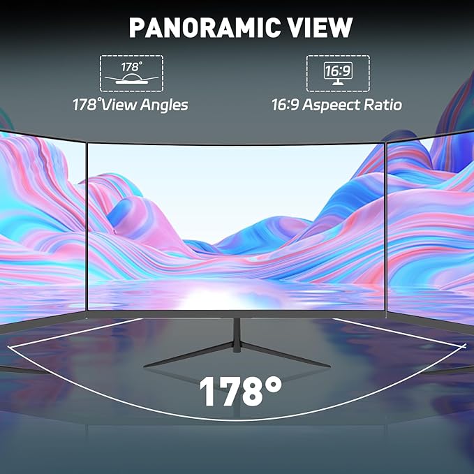 24-inch Curved Gaming Monitor, FHD 180Hz 1ms Computer Monitor, 1800R, AMD FreeSync & G-Sync Compatible, HDMI DP VESA Built-in Speakers