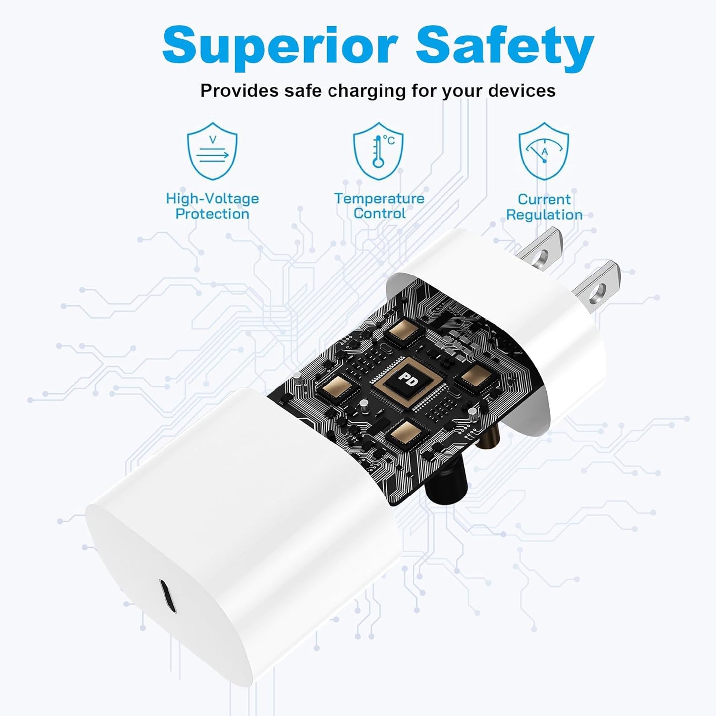 [2025 Upgraded] 30W iPhone 16/15/14/13/12 Charger Fast Charging Block with 6FT Long C to Type C& Lightning Cable 60W.Fast Charging for All iPhone/iPad and Galaxy Series (White 2)