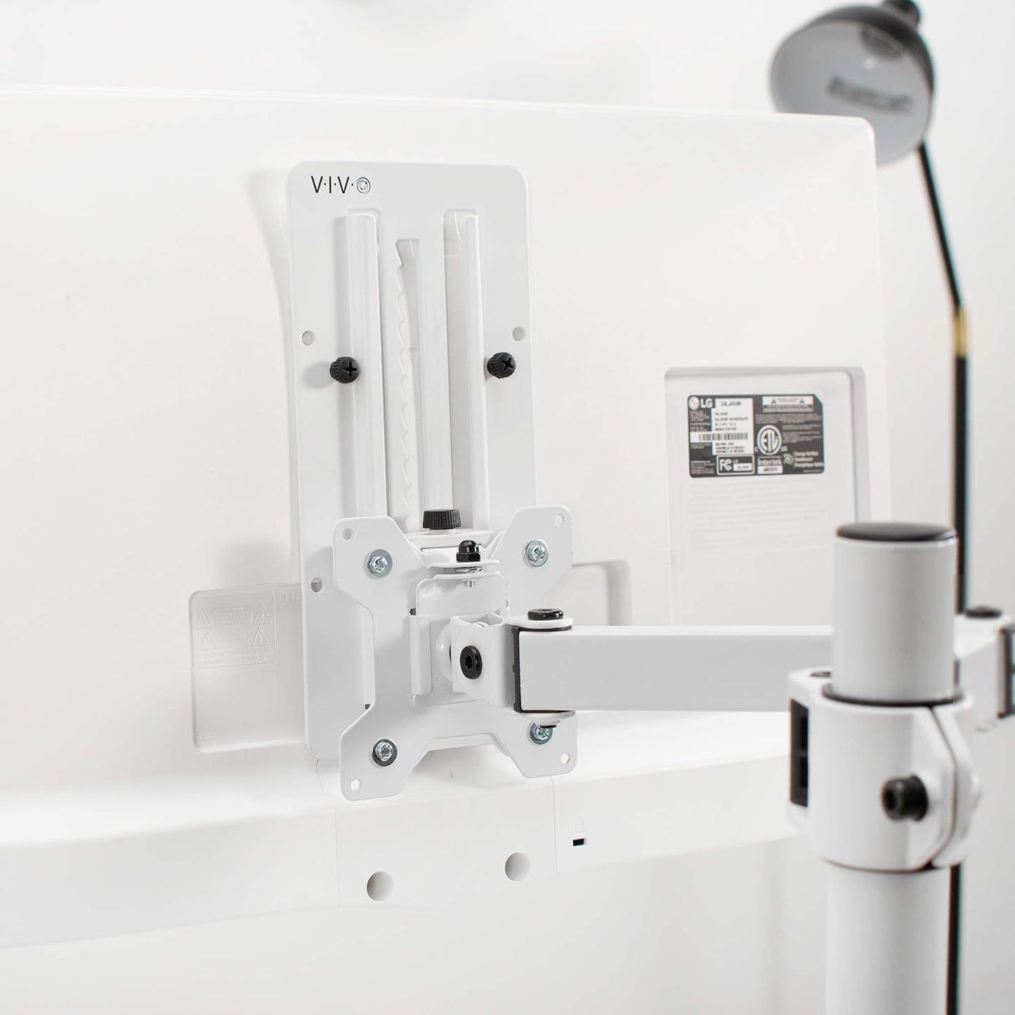 VIVO Height Adjustable VESA Adapter for Single 13 to 27 inch Monitor, Accessory Bracket Kit for Individual Screen, White, STAND-VAD3W