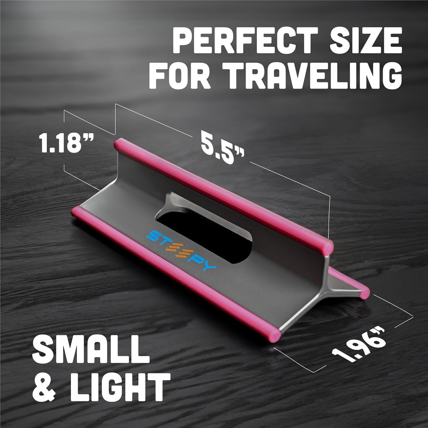 Steepy Adjustable Laptop Stand for 3 Heights - Portable, Desk Height-Adjustable