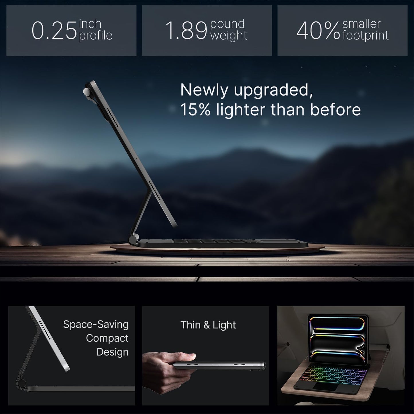 typecase Keyboard Case for iPad Pro 13-inch (M4) 2024,Magic Keyboard with 11 Colors Backlight for iPad Pro 13,Keyboard Case with Pencil Holder,Multi-Touch Trackpad,Easy-Set Magnetic Stand,Carbon Fiber