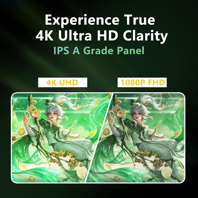 FMC 15.6 Inch 4K Portable Gaming Monitor with Touch, Brightness 100% sRGB 3840x2160 UHD Display with Powered 30W USB C, Mini HDMI, Built-in Speaker