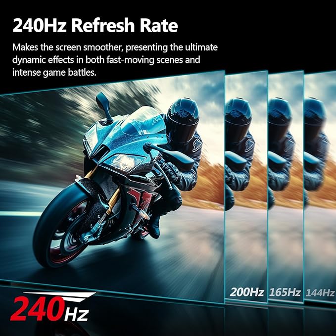 24.5" Gaming Monitor 240Hz, Z-Edge UG25F FHD 1920x1080 Computer Monitor, 1ms Frameless LED, Contrast Ratio 5000:1