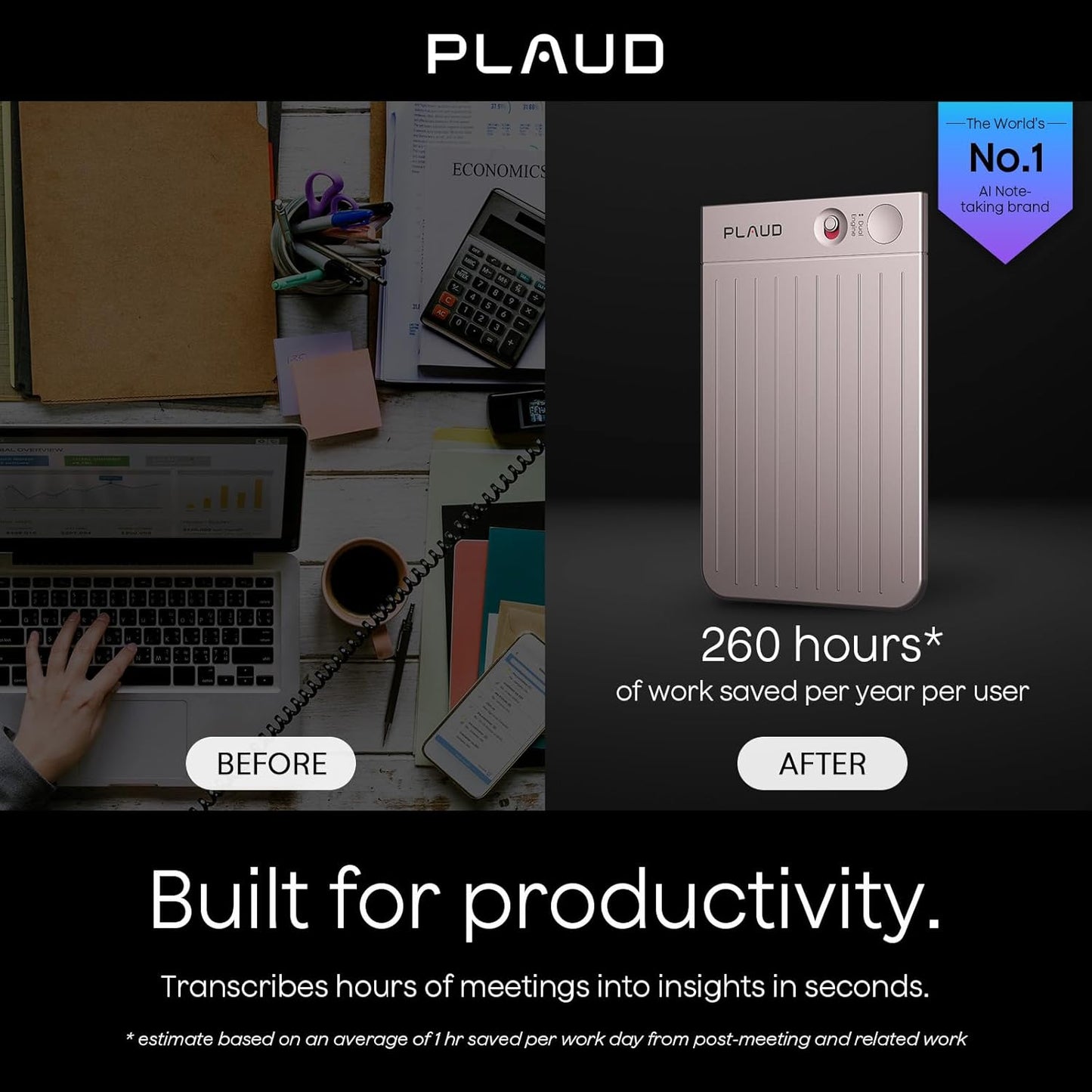 Plaud Note AI Voice Recorder, Voice Recorder w/Case, App Control, Transcribe & Summarize with AI Technology, Support 112 Languages, 64GB Memory, Audio Recorder for Lecture, Meeting, Call, Interview