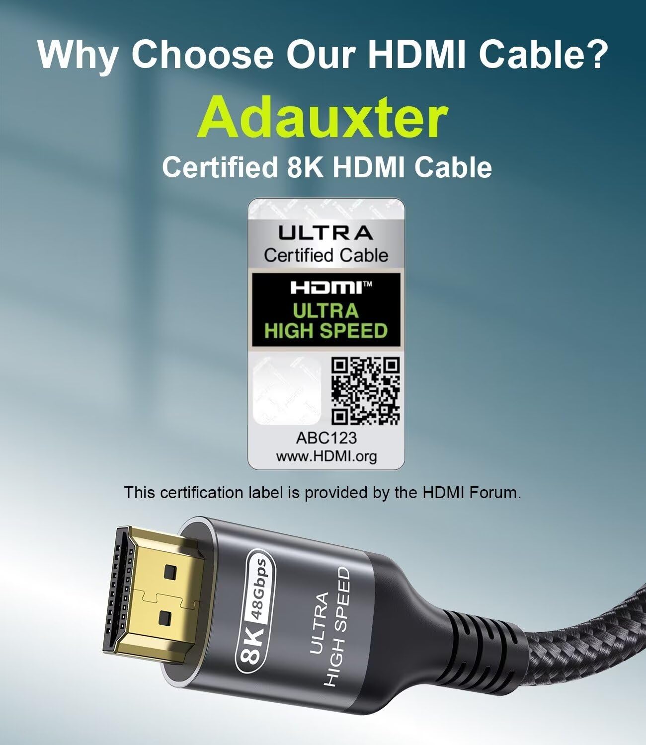 Certified 10K 8K HDMI 2.1 Cable 6.6 FT, 48Gbps Ultra High Speed HDMI Cable with Ethernet 4K 240Hz 165Hz 144Hz 120Hz 8K60Hz eARC HDCP2.3 HDR10+ PC Laptop TV Monitor Projector