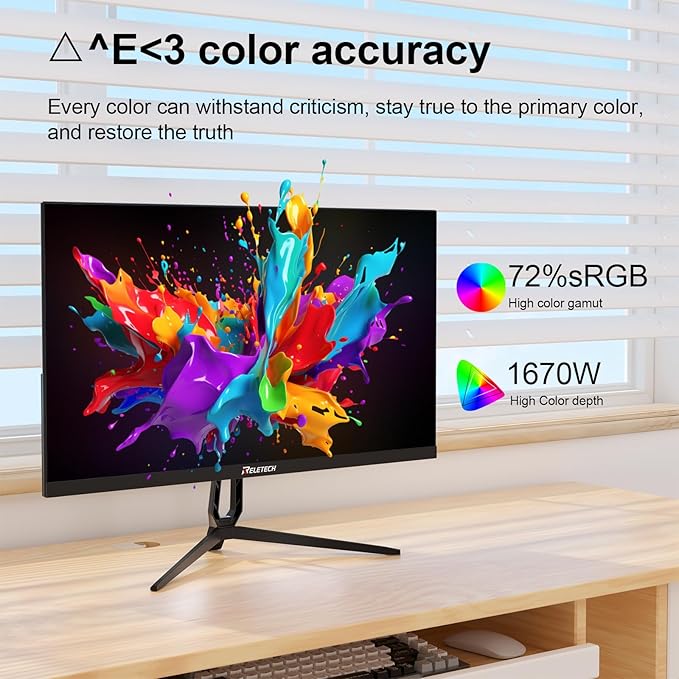 21.5-inch Full HD (1920 x 1080) Gaming Office Monitor,100Hz, 100% sRGB,VA Panels Computer Monitor, VESA 75 * 75mm Compatible, 3000:1 Contrast Ratio, HDMI & VGA Ports (R21 Luma)