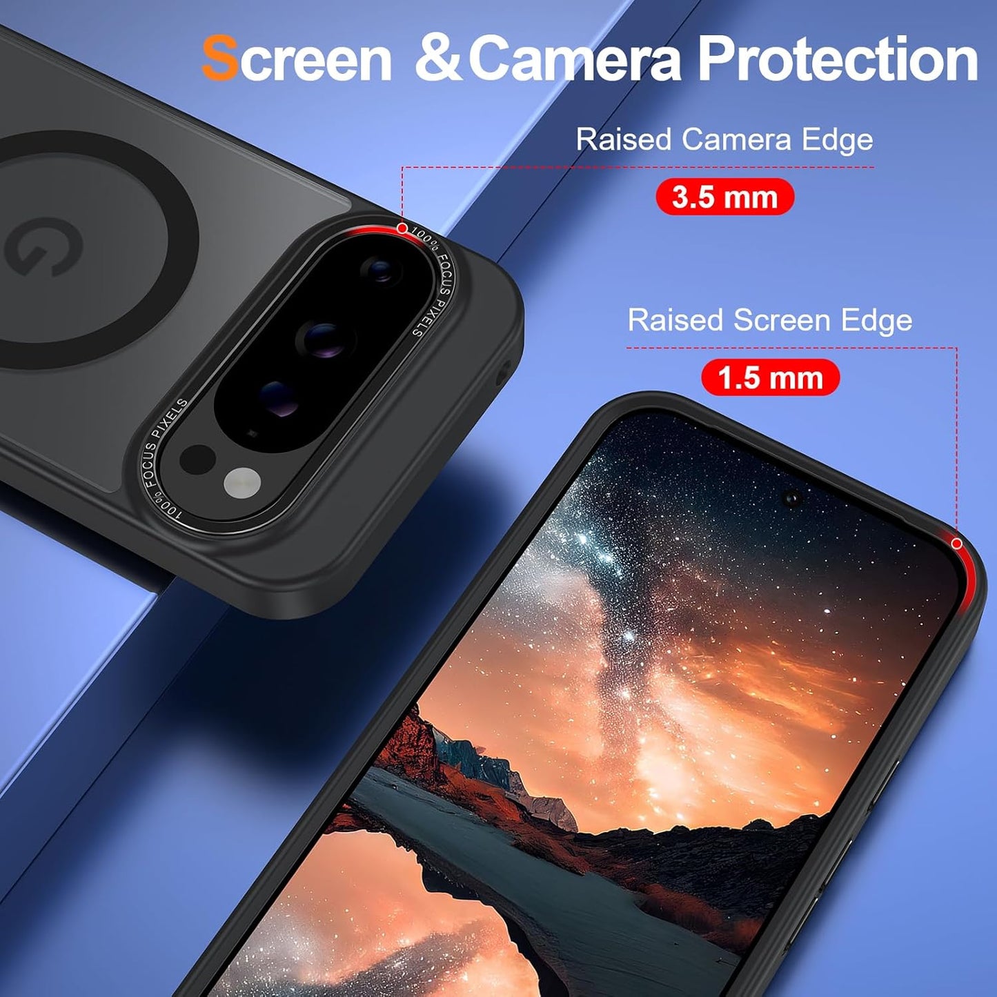 Magnetic for Google Pixel 10 Pro XL Case, [Military Grade Drop Protection] [Compatible with MagSafe] Shockproof Slim Translucent Matte Anti-Slip for Women Girls Men Case, Black