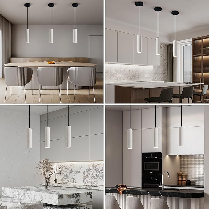 Modern LED Concrete Pendant Light Kitchen Islandceiling Light Fixture Pendant Lighting for Dining Room Coffee Club Resturant Bar Living Room(2-Pack)