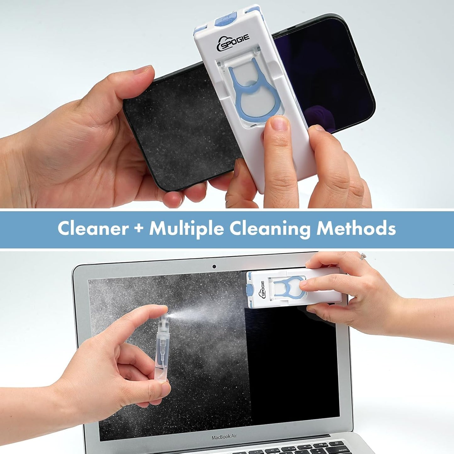 11-in-1 Keyboard Cleaning Kit, Laptop Cleaning Kit Keyboard Brush Cleaner Electronics Cleaner for Cell Phone/Earbuds/Camera Lens/Computer with Multifunctional Cleaning Tool Blue (Light Blue)