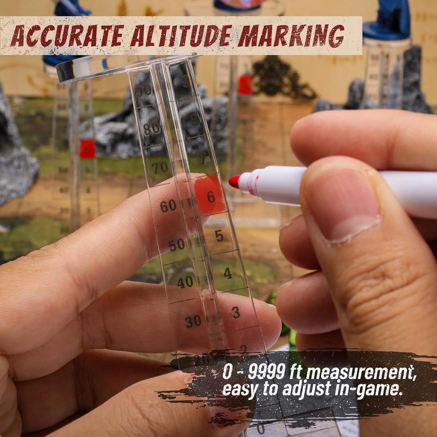 DND Flying Miniatures Combat Riser (Set of 2) Acrylic Laser Cut Flight Stand Terrain from 0 to 9999 ft Perfect for Dungeons and Dragons, Wargames, D&D and Tabletop RPG