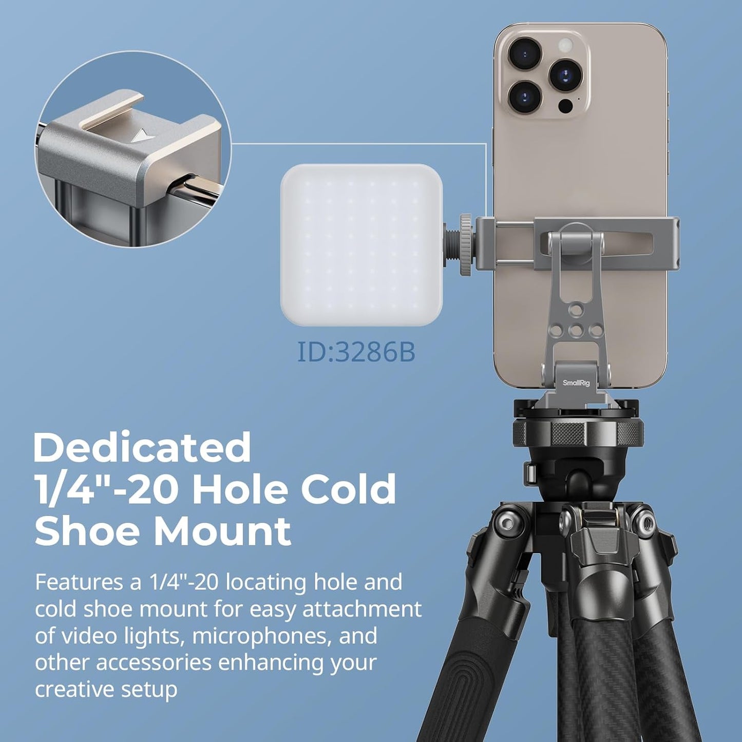 SMALLRIG Metal Phone Mount with Baseplate for Arca-Swiss,Compatible for DJI RS 4 Mini & RS 3 Mini, Cell Phone Mount Adapter Support Free Adjustment Joints, Phone Tripod Mount for iPhone 16 15-5338