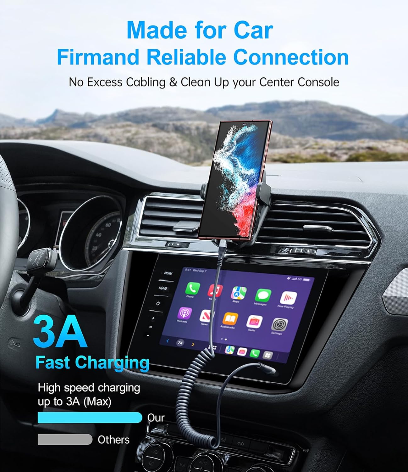 USB C to USB C Charger Cable [2-Pack 3FT], Coiled USB C Charger Cable for Car, Type C Fast Charging USBC to USBC Cable for iPhone 16/15/15 Pro/15 Plus/15 Pro Max/Samsung Galaxy S23 More USB C Devices