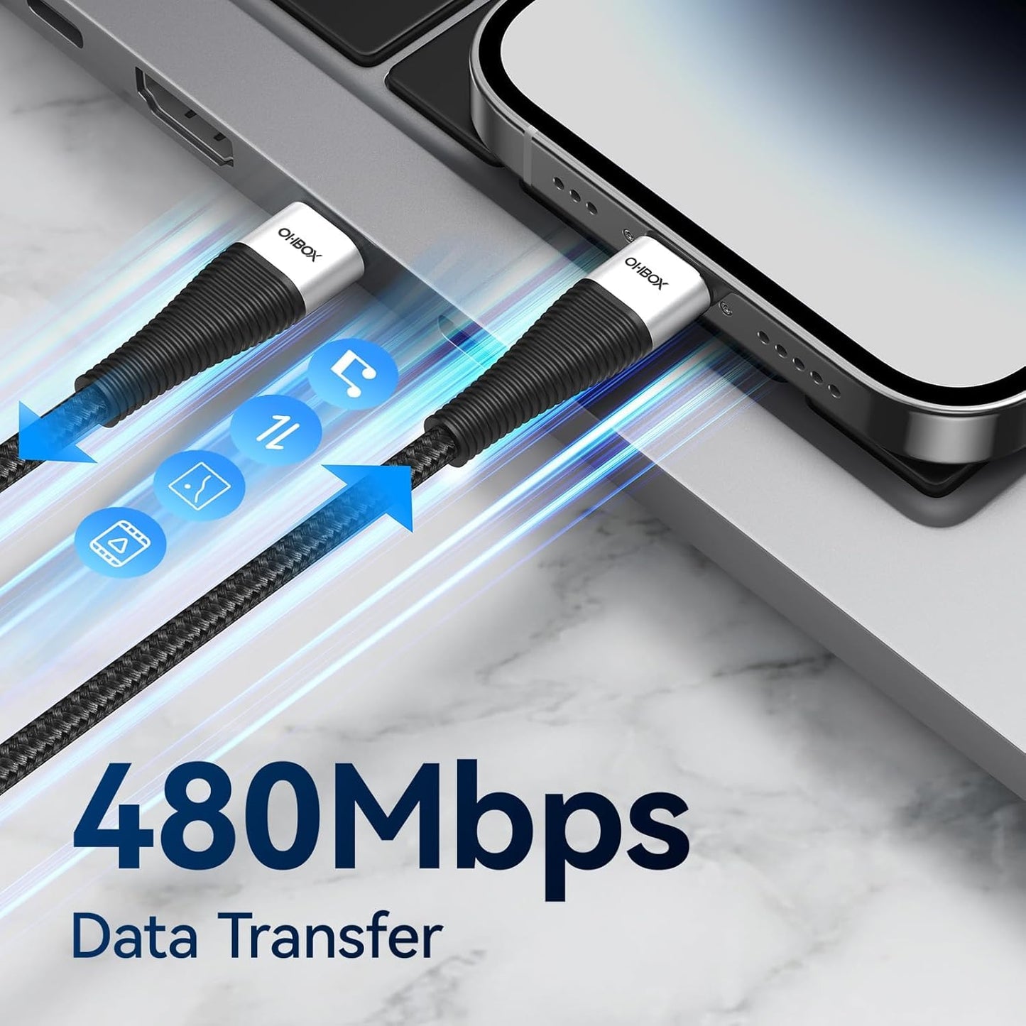 USB C to USB C Cable 6FT 2Pack, 100W Type C Charger Fast Charging Cord Braided, USBC Cable for iPhone 16 15, iPad, Samsung Galaxy, Google Pixel, Moto, TCL, LG Phones