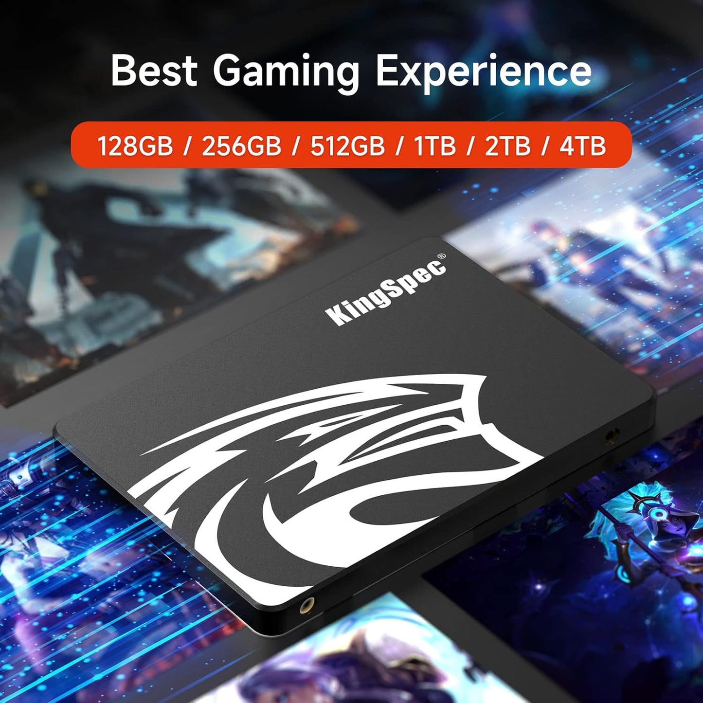 KingSpec 128GB 2.5 SSD SATA III Internal - 550MB/s Read, 520MB/s Write with 3D NAND Flash, for Laptop & Desktop PC Upgrade