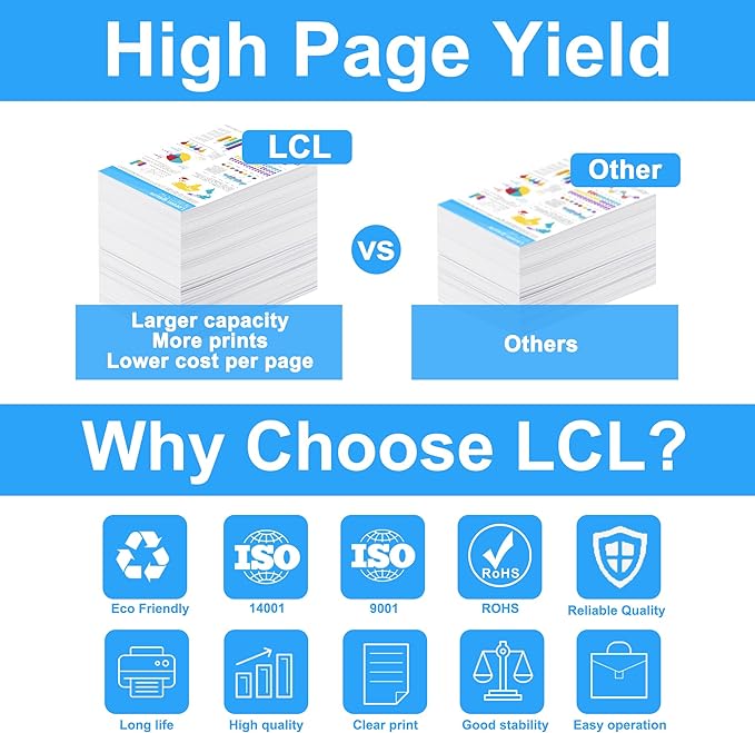 LCL C7020 C7025 C7030 Toner Cartridge High Capacity 106R03741 106R03744 106R03743 106R03742 Replacement for Xerox Versalink C7020 C7025 C7030 Printer (Black Cyan Magenta Yellow 4-Pack)