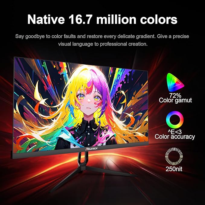 23.8-inch 180Hz Gaming Monitor,Full HD (1920 x 1080),100% sRGB Fast-IPS Panel Computer Monitor, VESA 75 * 75mm Compatible, 1000:1 Contrast Ratio, HDMI & DP & USB Ports (R23 Blitz)