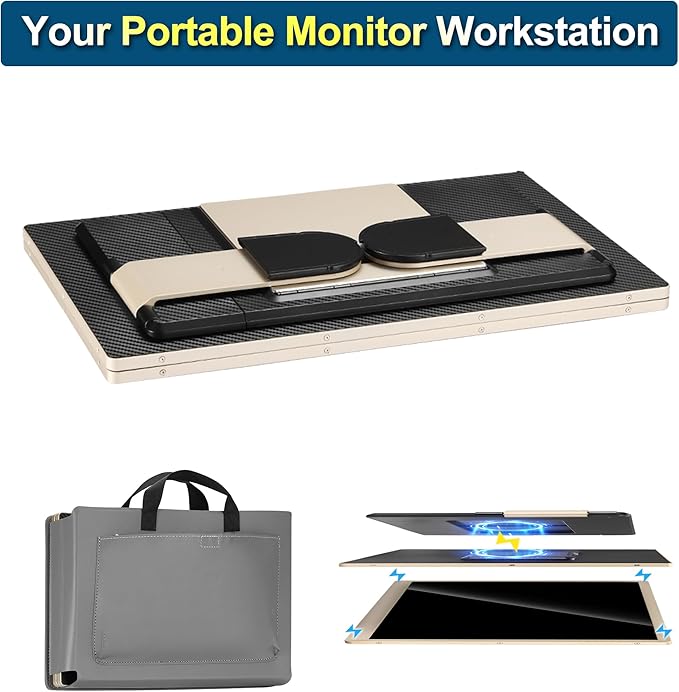 Alecewey Laptop Screen Extender, 15.6 inch Triple Screen Laptop Monitor Extender FHD 1080P HDMI Detached Extended Portable Dual Monitor for 12-17'' Laptops with Window,Mac,Android