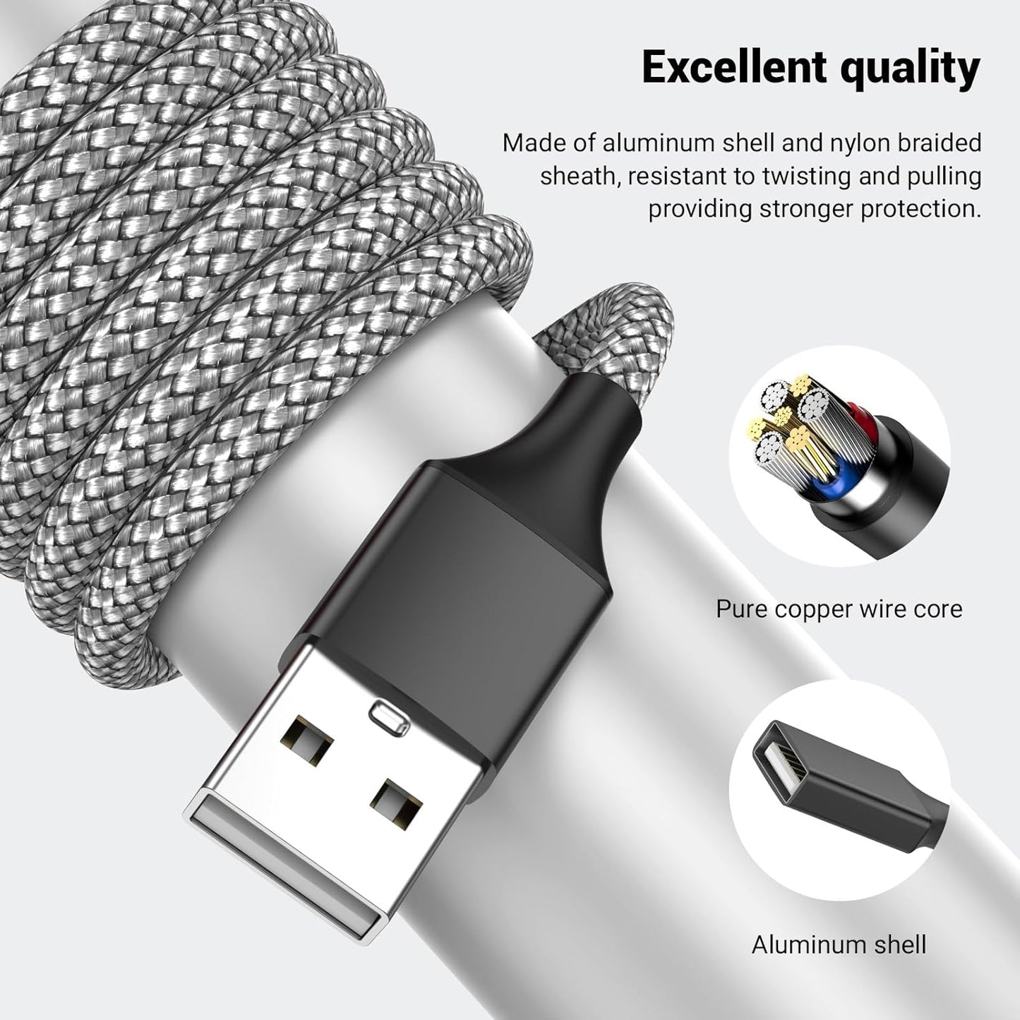 USB Splitter, 3.3FT USB A Male to 3 Female Extension Cable, USB Splitter 1 in 3 Out Support Charging and Data Transfer for Printer/Keyboard/Flash Drive/PlayStation/Laptop/LED Etc(Black)