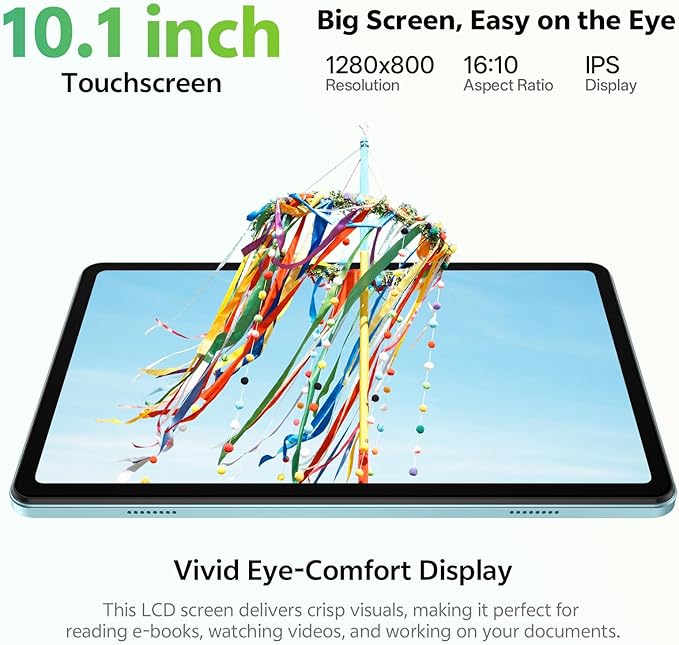 Tablet 10.1 inch, Android 15 Tablet with Case, 24GB RAM + 64GB ROM 1 TB Expandable, 1280x800 HD IPS Touch Screen, 8H Battery, WiFi 6, BT 5.4, Dual Camera (Blue)