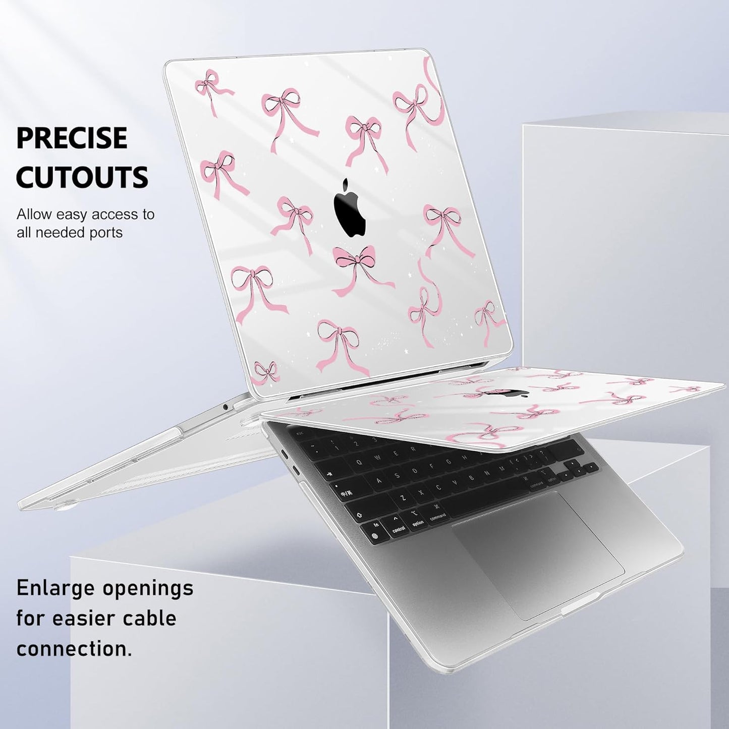 May Chen for MacBook Pro 13 inch Case 2022 2021 2020 Release A2338 M2 M1 A2289 A2251, Plastic Crystal Hard Shell Case Cover for MacBook Pro 13 inch Touch Bar Fits Touch ID, Star Bows