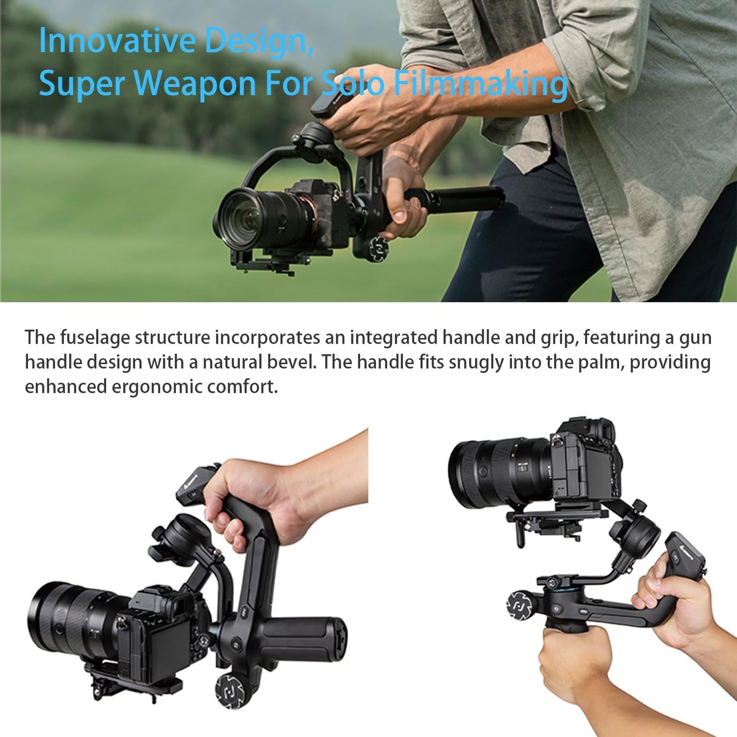 FeiyuTech SCORP 2 Gimbal Stabilizer for DSLR and Mirrorless Camera, Integrated Al Tracking Sensor, 3-Axis Camera Stabilizer for Sony Canon Panasonic Nikon, 2.5kg Payload Touch Screen Vertical Shooting