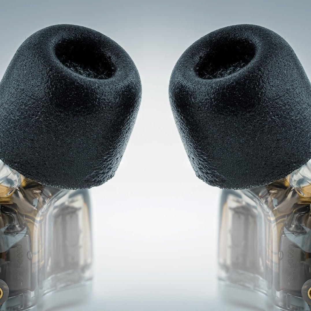 Comply 100 Core Series | Memory Foam Replacement IEM Ear Tips for Etymotic, Westone, Klipsch & More | Superior Noise Isolation, Ultimate Comfort, Secure Fit | Black, Small (3 Pairs)