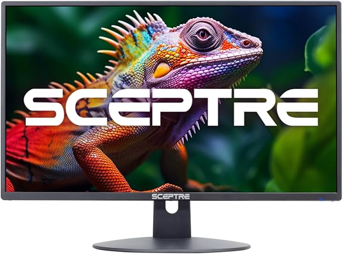 Sceptre 24-inch Prime Monitor Thin 1080p LED Monitor 99% sRGB 2x HDMI VGA Build-in Speakers, Machine Black (E248W-19203R 2025 Series)