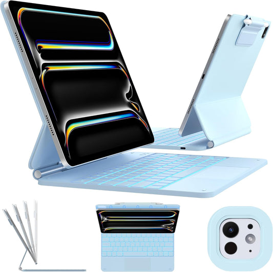 typecase Keyboard Case for iPad Pro 13-inch (M4) 2024,Magic Keyboard with 11 Colors Backlight for iPad Pro 13,Keyboard Case with Pencil Holder,Multi-Touch Trackpad, Easy-Set Magnetic Stand,Light Blue