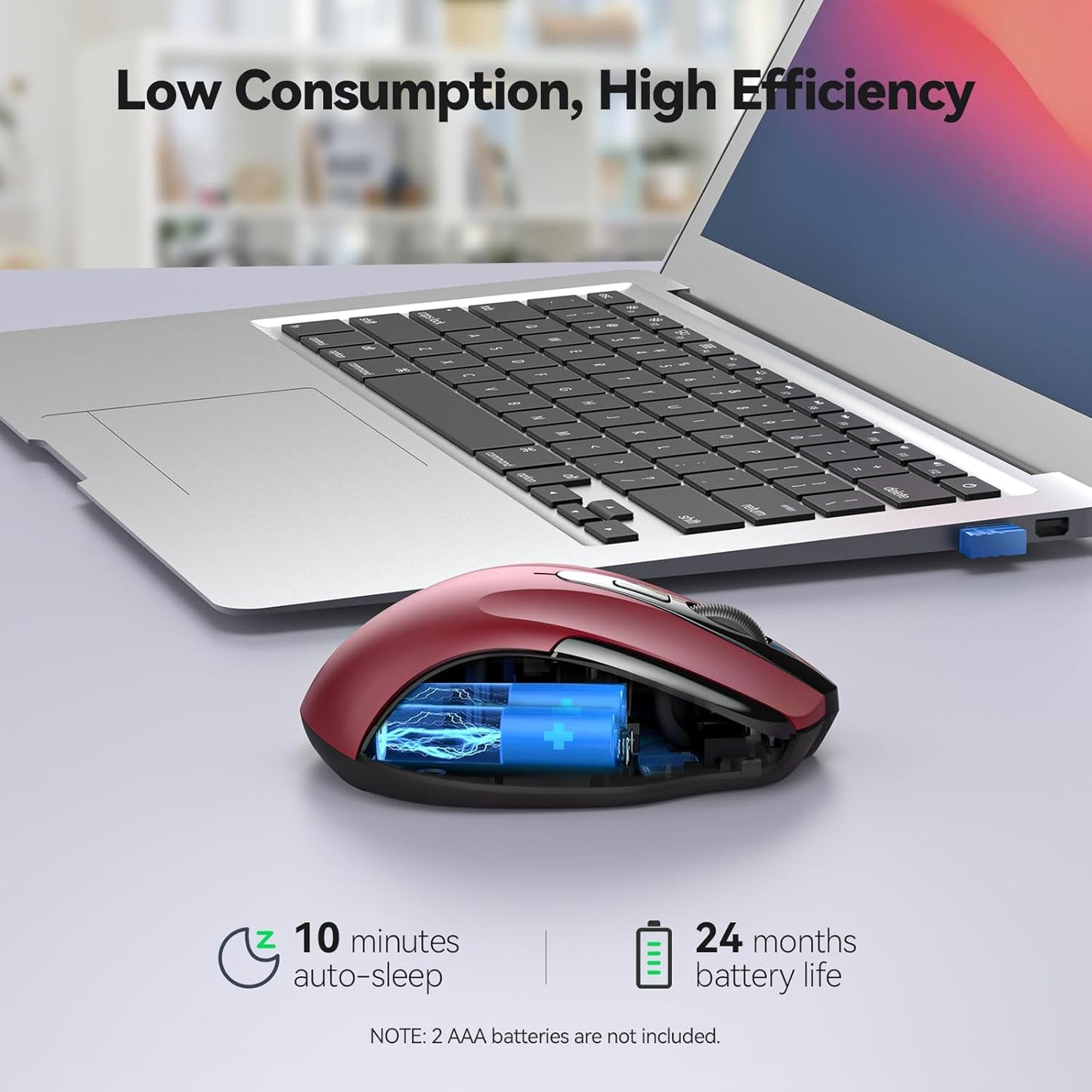 TECKNET Wireless Mouse for Laptop, Silent Mouse Quiet Click, Computer Mice Wireless, 6 Adjustable 4000 DPI Computer Mice